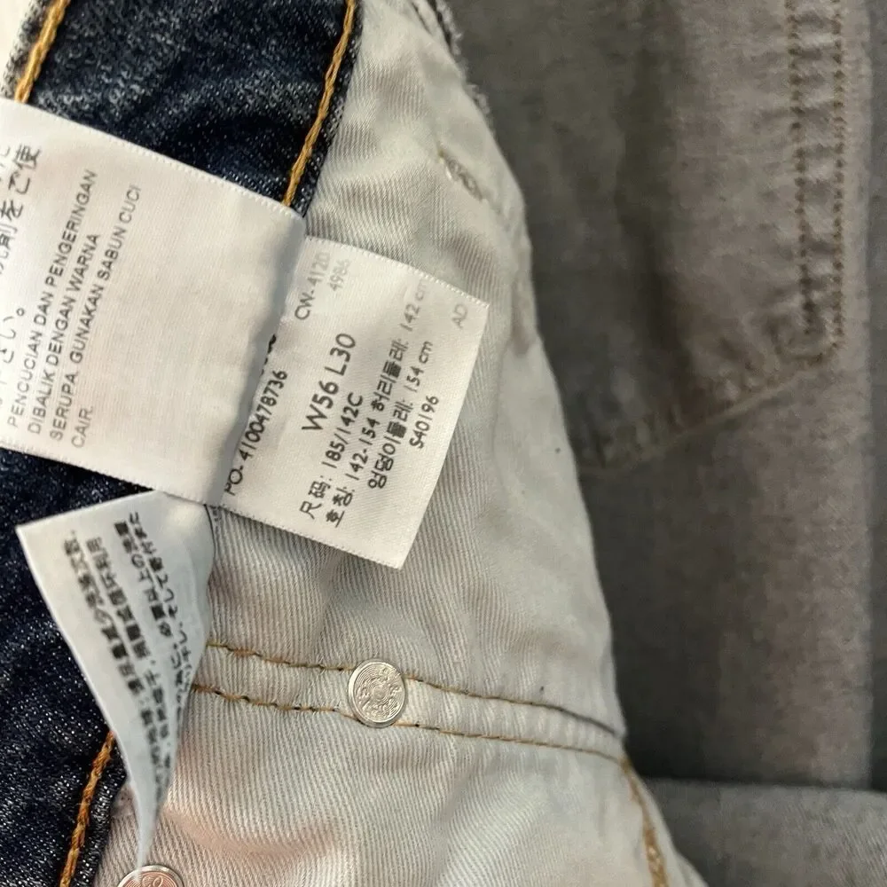 Levis 502 Taper Jeans Flex‎ Stretch Medium Blue Denim Big & Tall Size 56x30 NWT